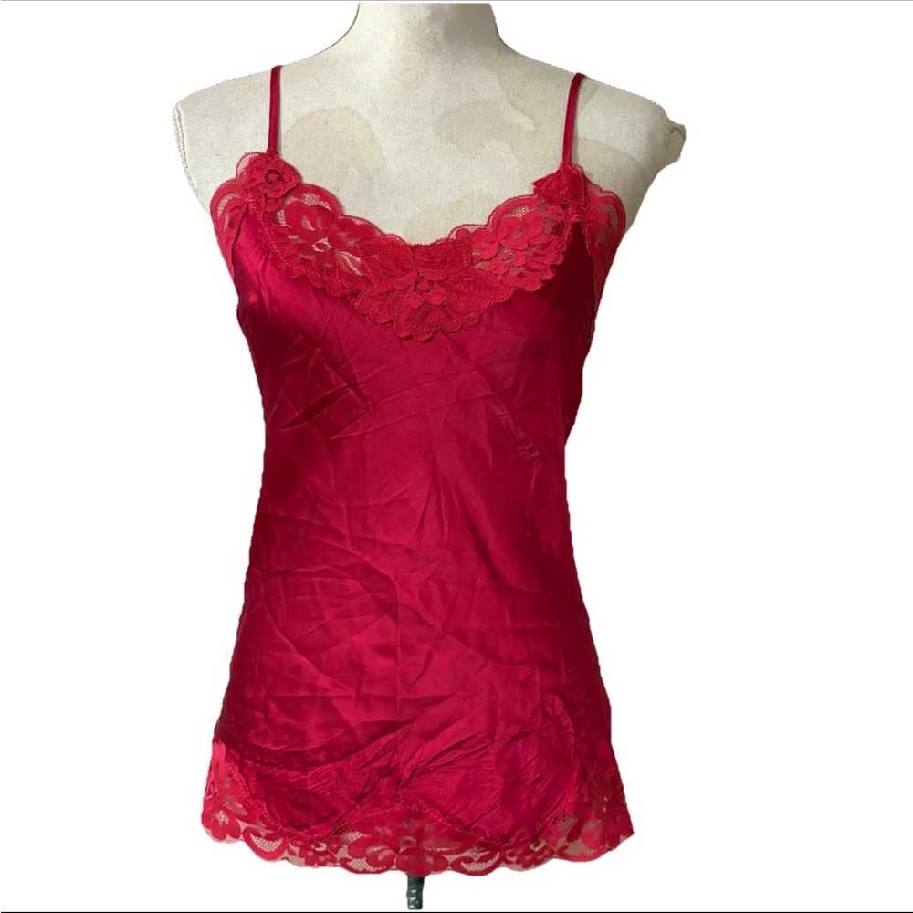 Gold Hawk Vintage Y2K Magenta Pink 100% Silk Camisole Top Size XSmall